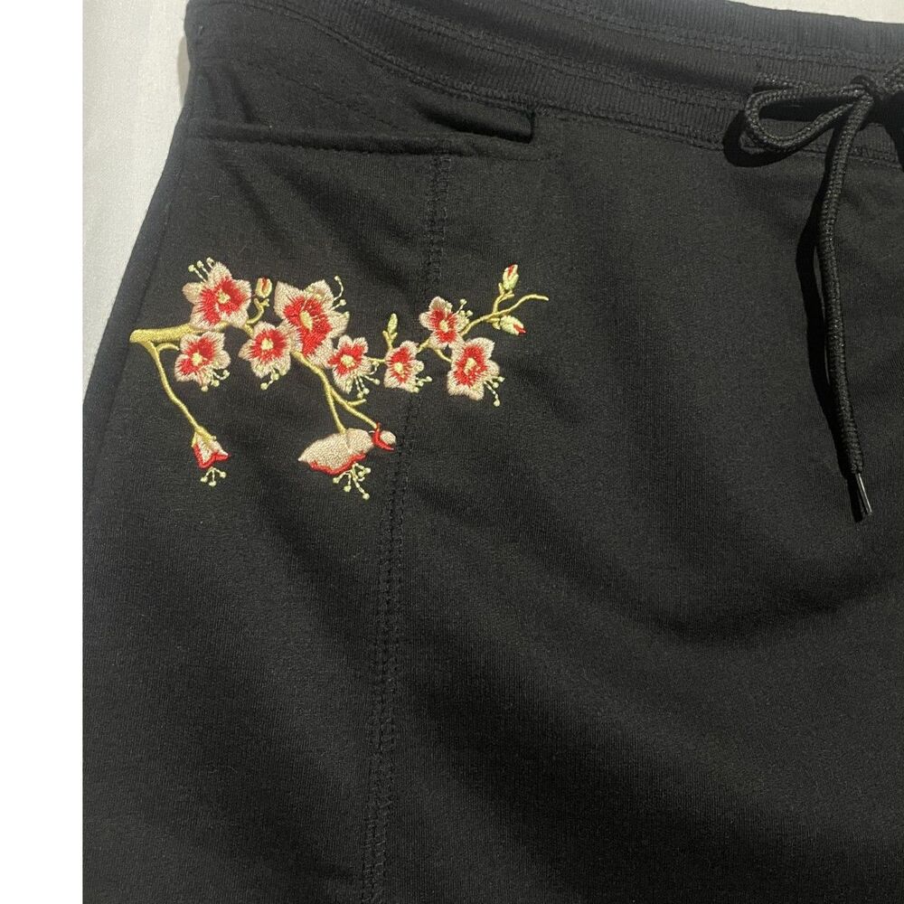Y2K Black Esperanza Mini Skort Floral Embroidery Medium - Picture 5 of 8